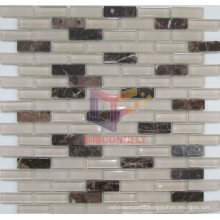 Strip Mixed Glass and Marble Mosaic Tile (CFS552)